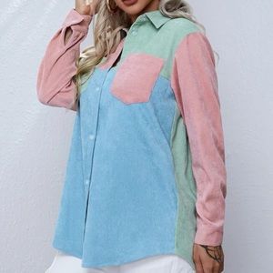 color block button up